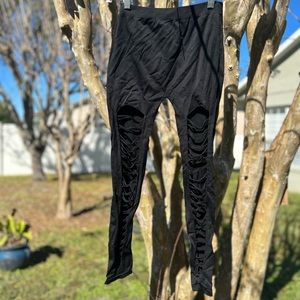 Distressed Cut-Out Leggings